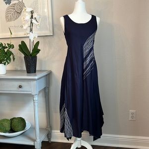 Neiman Marcus Navy Linen Dress NWOT